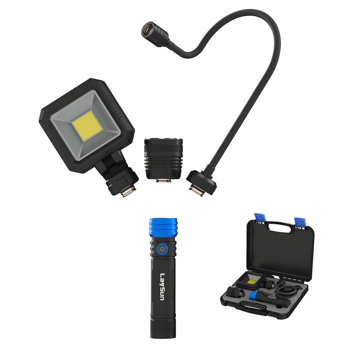 Rechargeable Work Light - Flashlight - Gooseneck Light 3 in 1 Kit