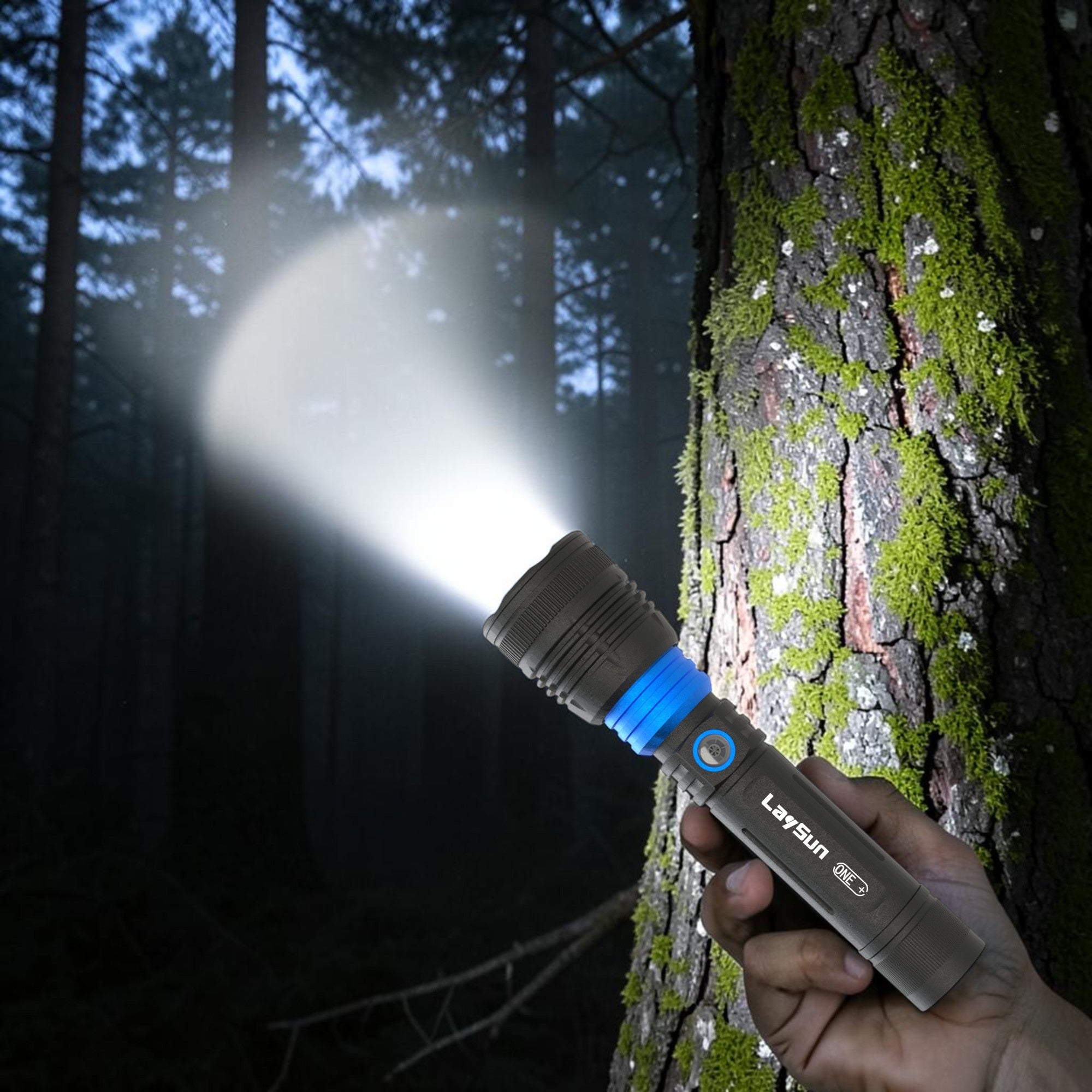 LaySun Interchangeable Heads System 2 in 1 Quick Connect Rechargeable Led Work Light Zoom Flashlight