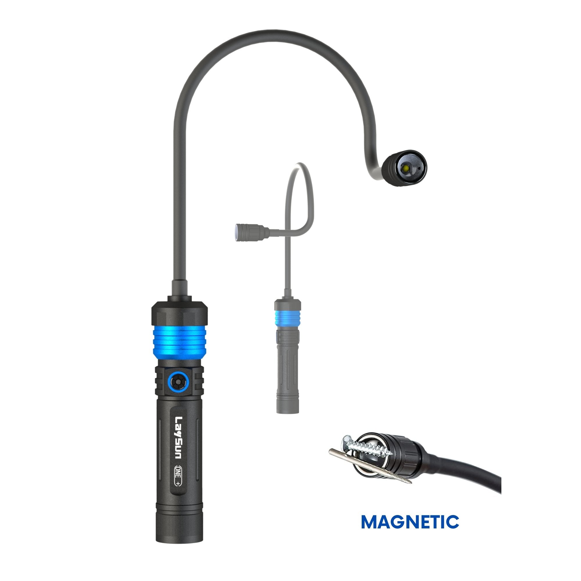 LaySun 3 in 1 Quick Connect Rechargeable Led Work Light Flashlight Flexible Light kit - LaySun Smart