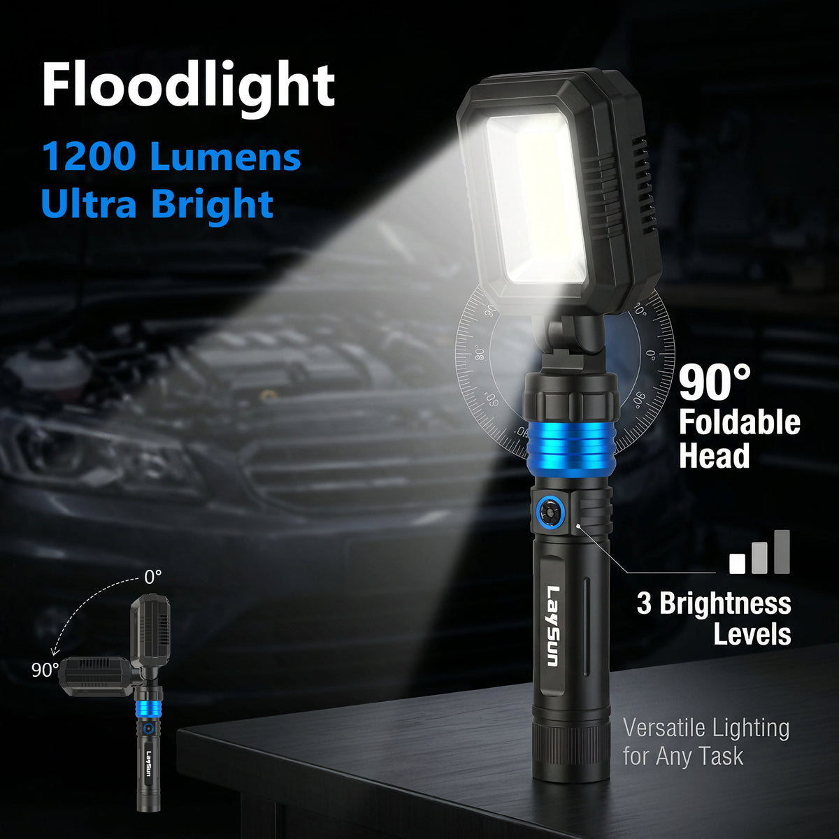 Rechargeable Work Light - Flashlight - Gooseneck Light 3 in 1 Kit