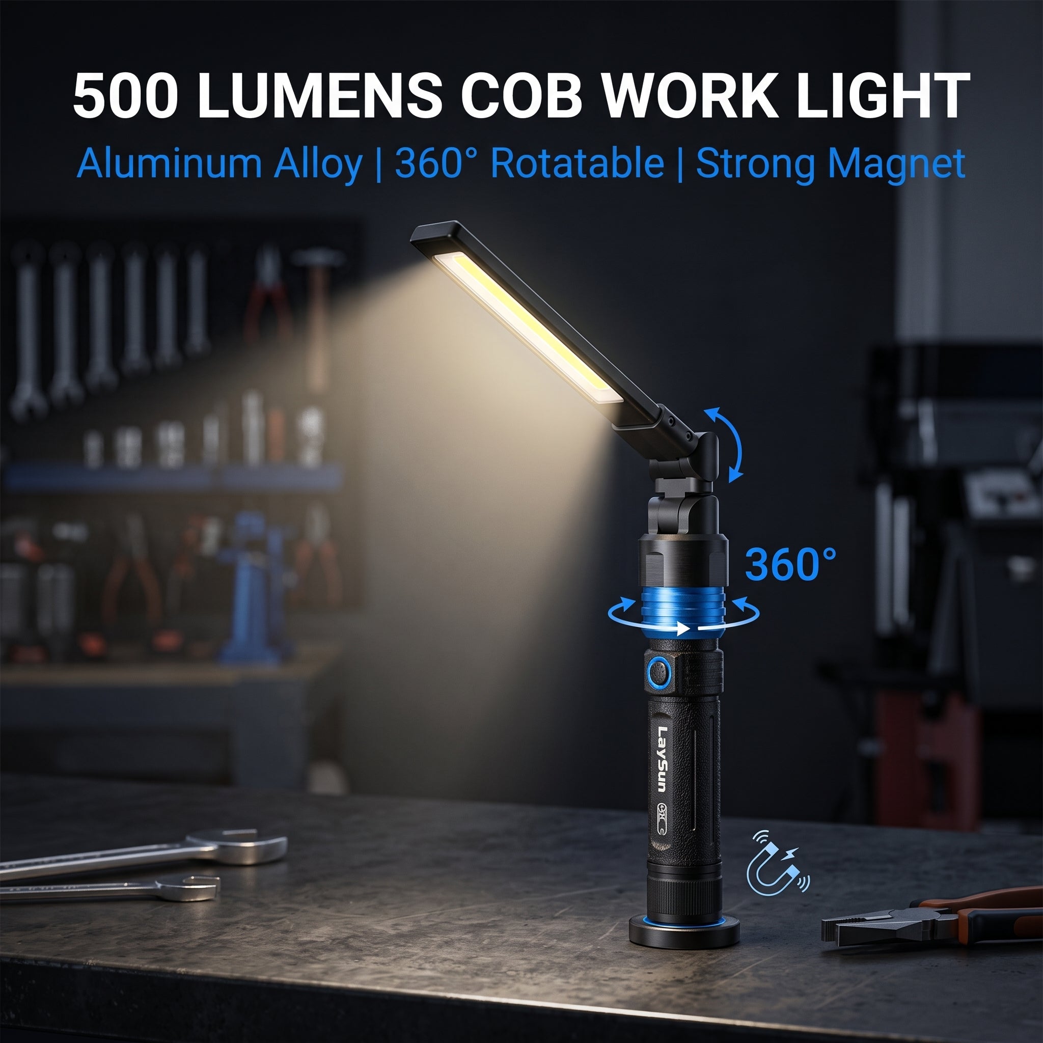 3 in 1 Quick Connect Rechargeable Led Work Light Flashlight Flexible Gooseneck Light kit
