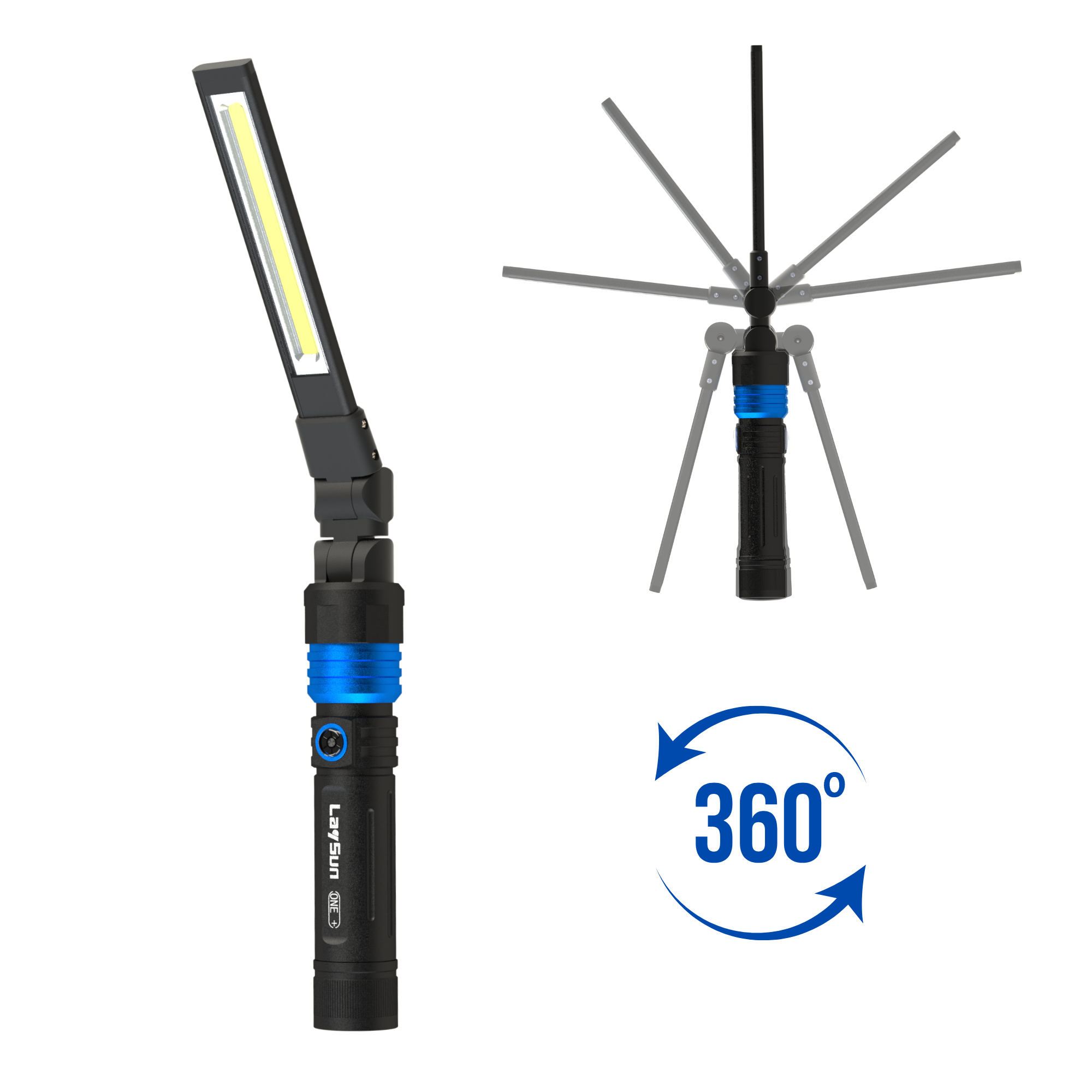 LaySun 3 in 1 Quick Connect Rechargeable Led Work Light Flashlight Flexible Gooseneck Light kit