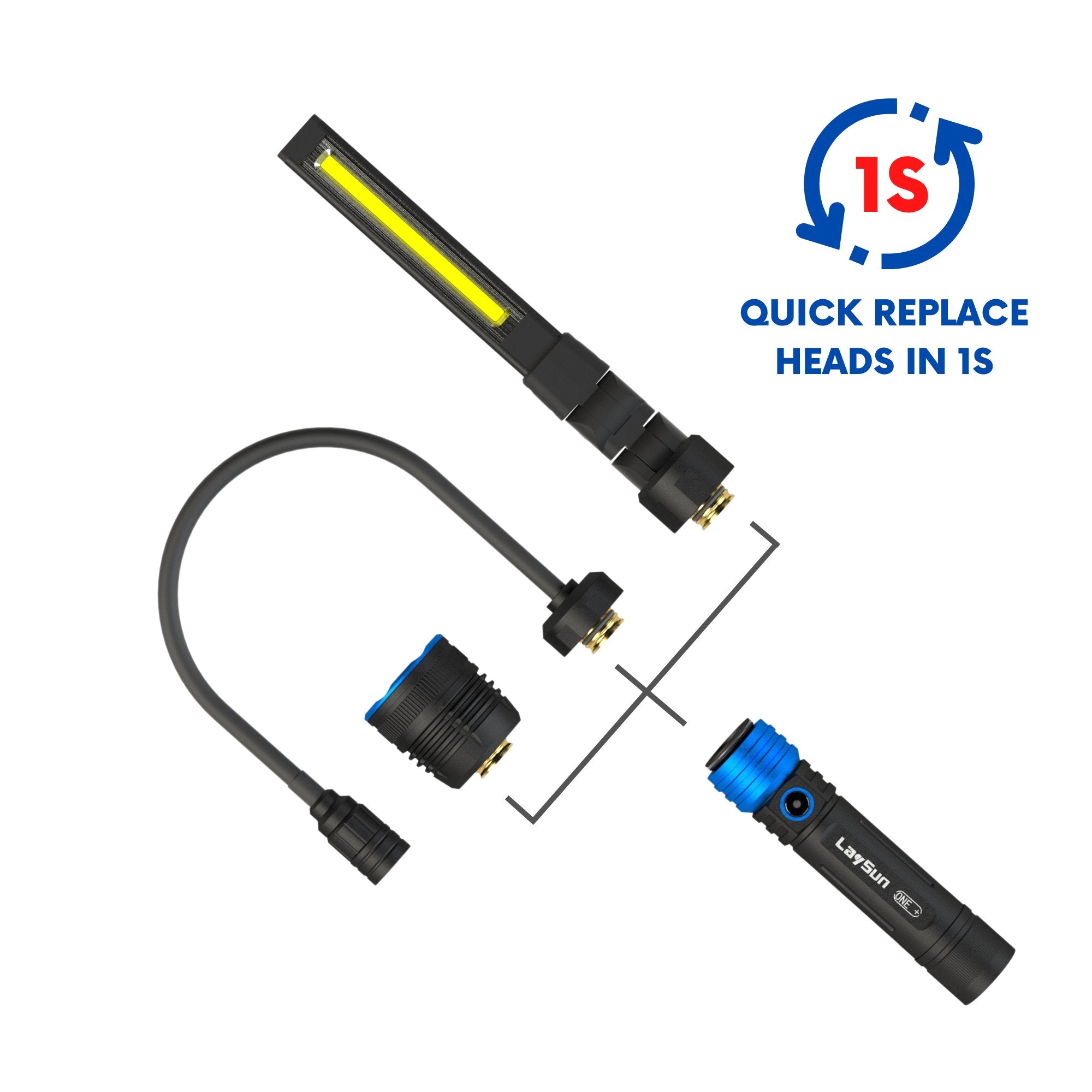 LaySun 3 in 1 Quick Connect Rechargeable Led Work Light Zoom